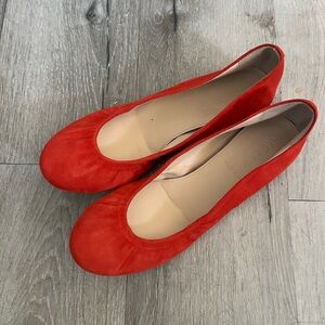 Women's J.Crew orange Suede Flats 6